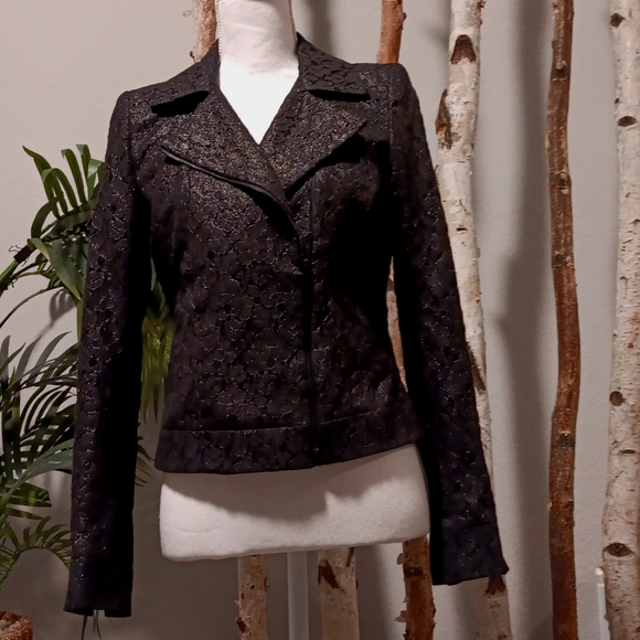 Classiques Entier Black Lace Moto Jacket NWT - Picture 4 of 10